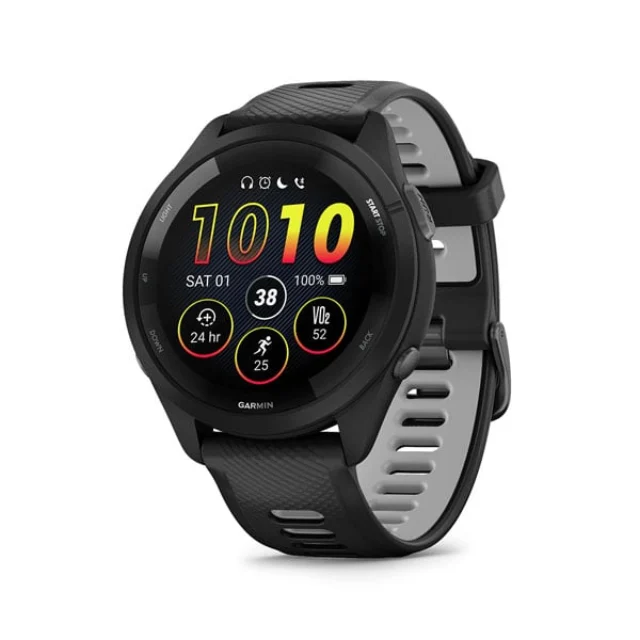 Garmin Forerunner 265 löparklocka i svart med grått band